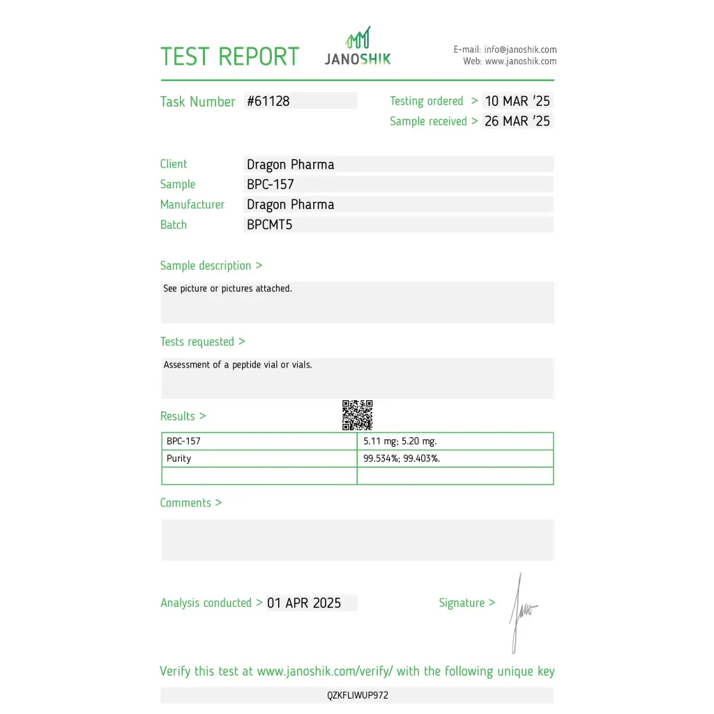 BPC 157 Dragon Pharma, Europe