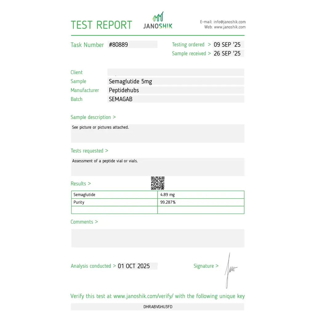Semaglutide 5mg Peptide Hubs