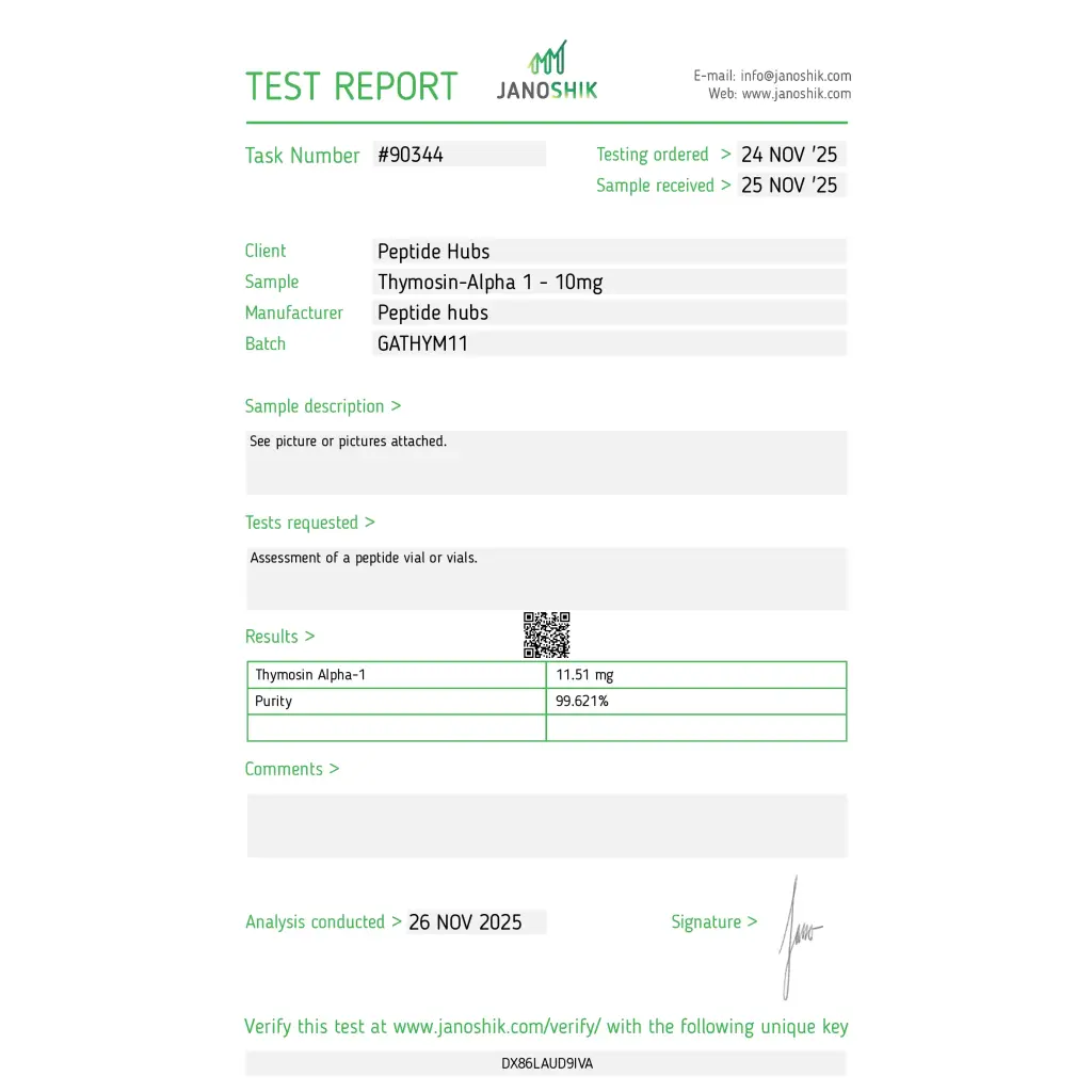 Thymosin Alpha-1 10mg Peptide Hubs